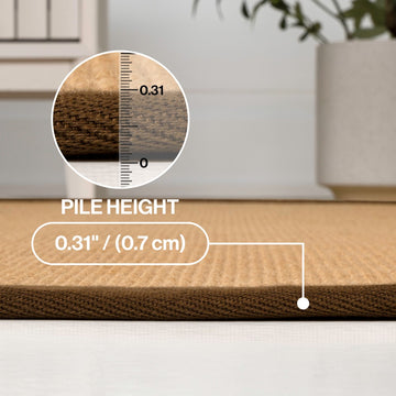 Camden Farmhouse Cottage Border Jute Area Rug